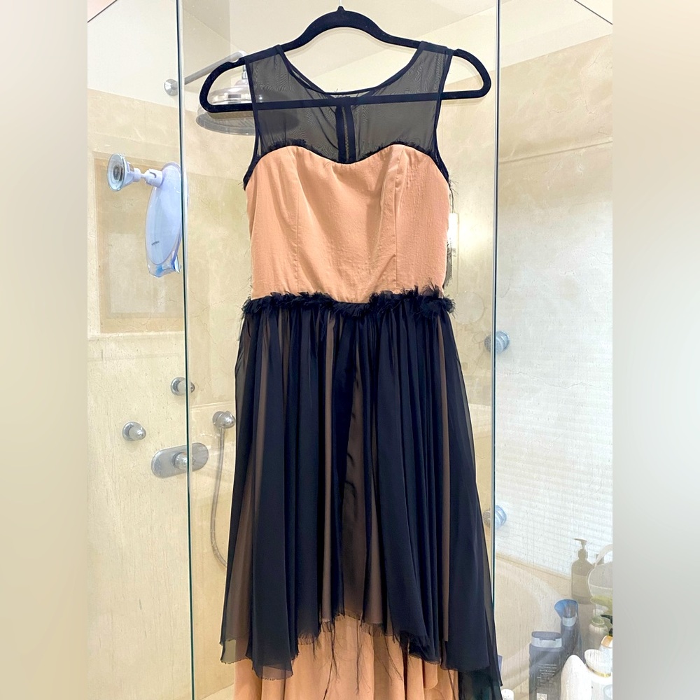 Midi Dress in black and nude